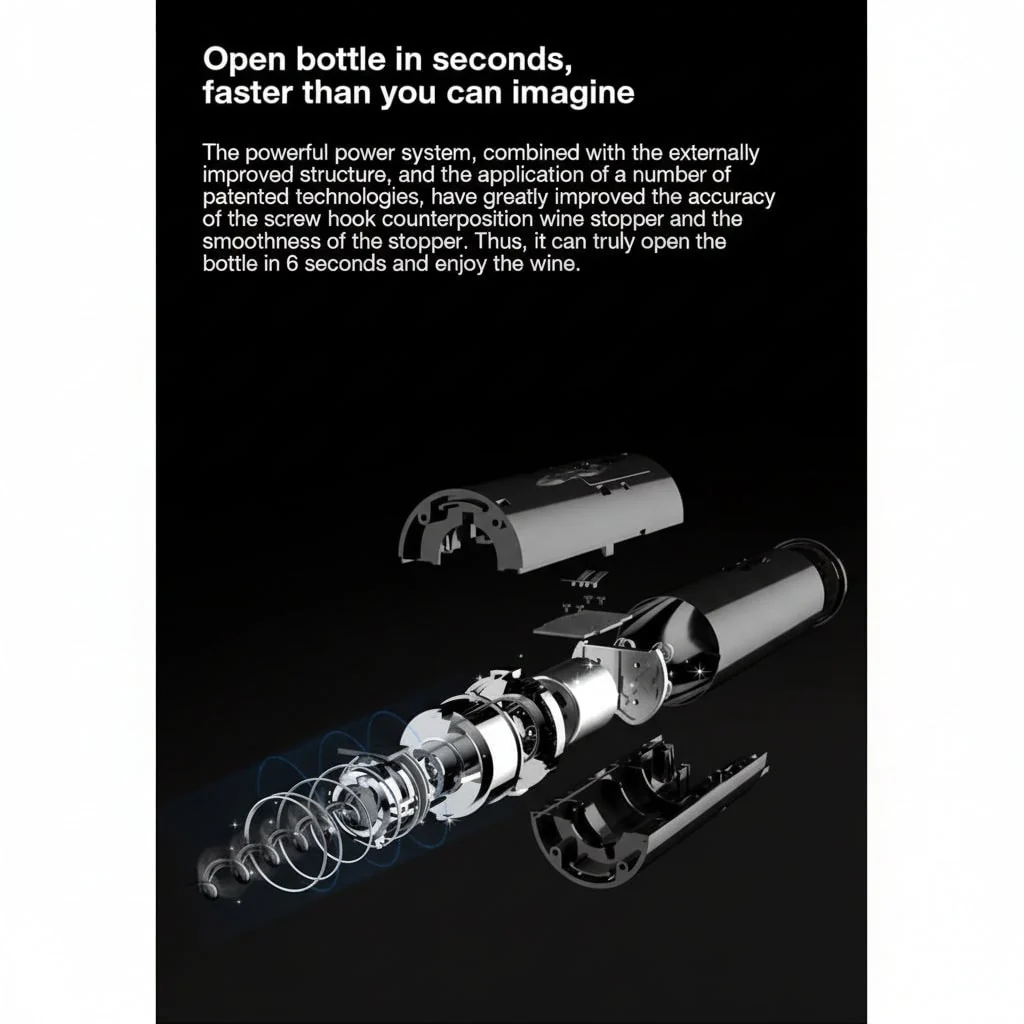 Electric Wine Opener Wine Bottle Opener Easy Operation - Image 4